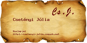 Csetényi Júlia névjegykártya