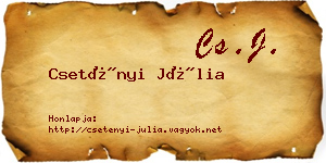 Csetényi Júlia névjegykártya