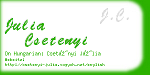 julia csetenyi business card